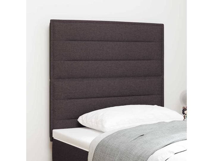 vidaXL LED Kopfteil mit LED-Lichtleisten Dunkelbraun 100 cm Stoff