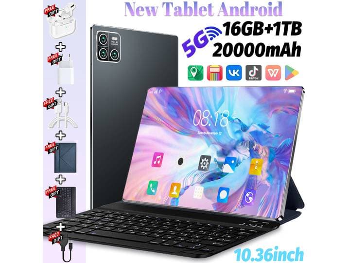 Tablette Android 10,36 pouces 14 cœurs 5G Android 13 PC 16 Go + 1 To 20000 mAh avec clavier et stylet Livraison gratuite