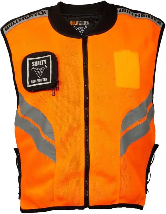 Bullfighter Mc-Vest M/borrelås For Patch Oransje 3xl/4xl/5xl