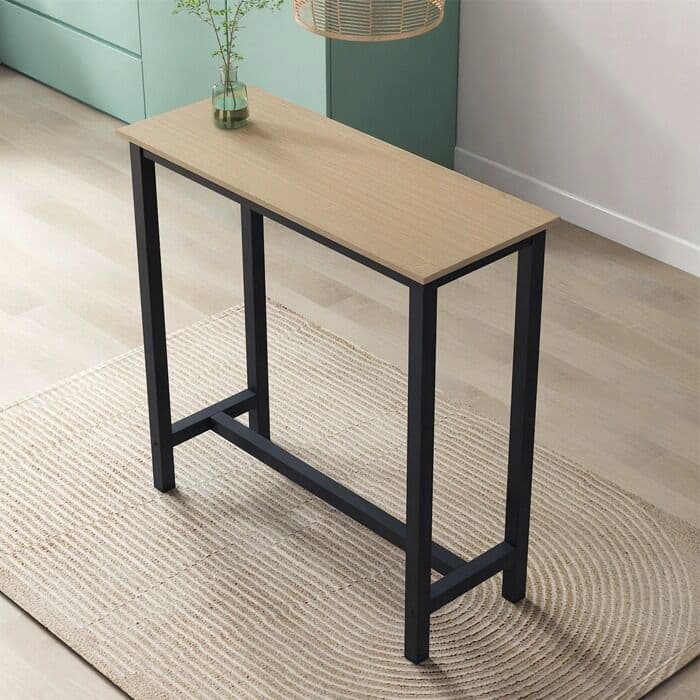 MB Muebles Bonitos Mesa alta Preto e Sonoma 100 cm Ani
