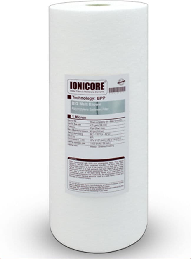 Ionicore Cartuccia Big Filtro Sedimento Polipropilene Soffiato 10" - 50 Micron (