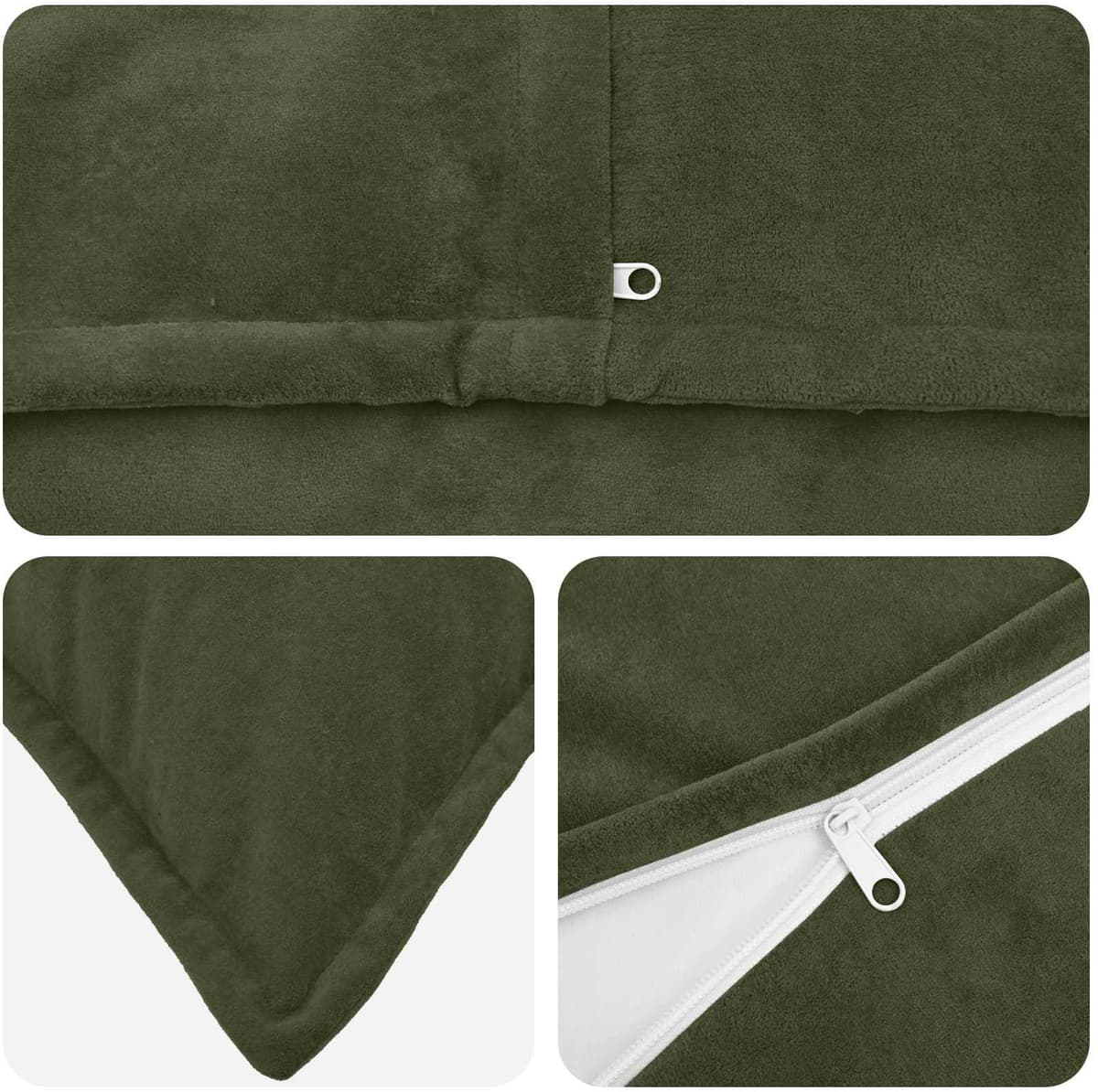vidaXL Coussin avec oreiller HOUTEN 6 pc Vert Fleece en microfibre