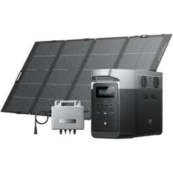 EcoFlow DELTA 2 Max Tragbare Powerstation - 0 % MwSt. (Nur Deutschland) DELTA 2 Max + 400 W Tragbares Solarpanel + STREAM Mikro-Wechselrichter