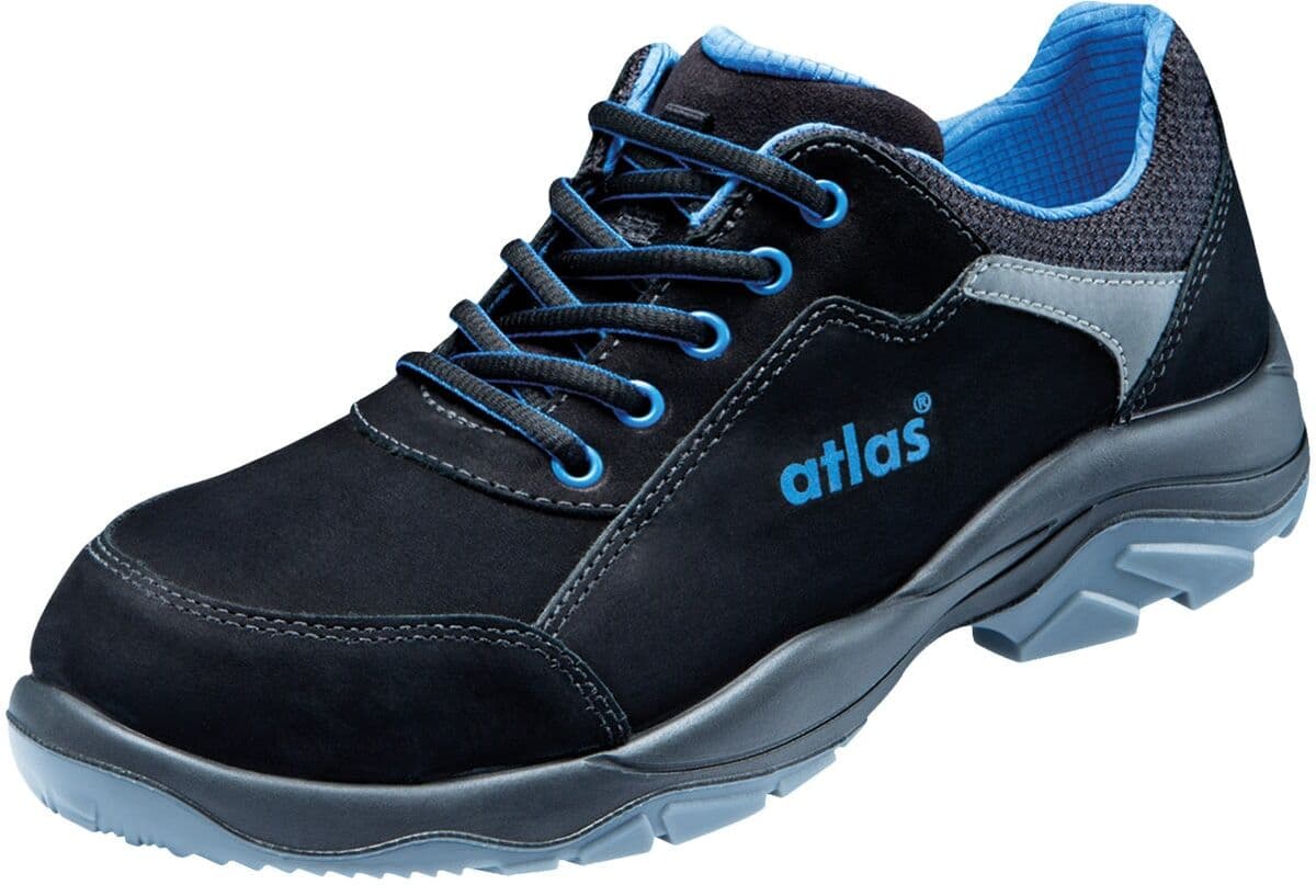 Sicherheitsschuh ATLAS SCHUHE "Sicherheitsschuhe Atlas Alu-Tec 62 ESD" Gr. 48, schwarz (schwarz, blau), 48, Obermaterial: 100% sonstige Fasern AF., Schuhe, Sicherheitsschuh
