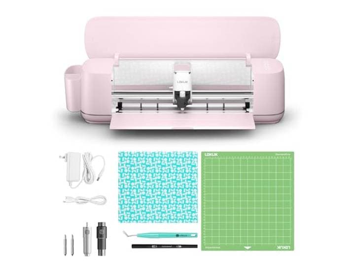 LOKLiK iCraft Plotter Machine - Snijmachine Voor het Personaliseren en Decoreren van Textiel, Bekers, Tassen, Stickers en Decoratie Werkt met Flexfolie, Papier, Leer, Karton en Meer (Roze)