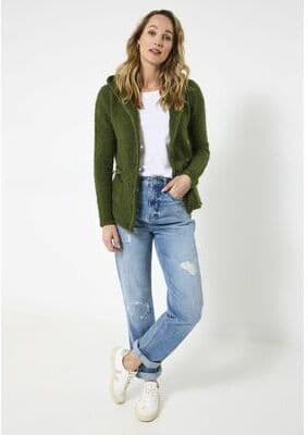 Plus Size Women's Hooded Sweater Jacket by Joe Browns in Moss (Size 1X)
