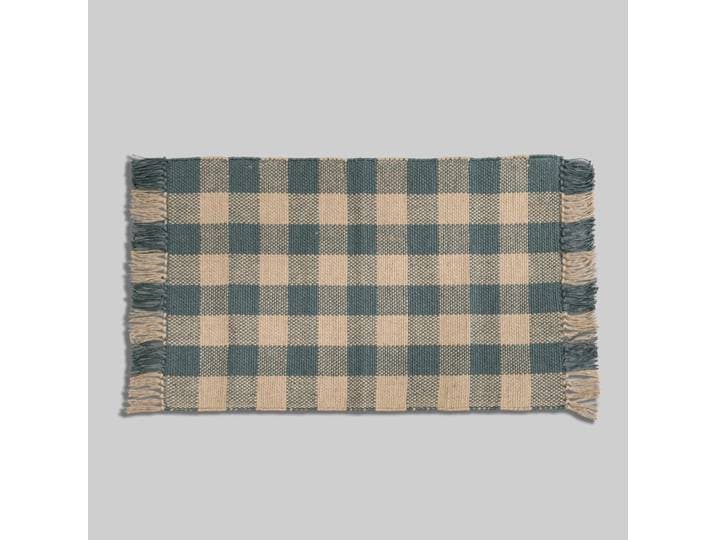Grüner und beiger gewebter Jute-Teppich, 60 x 90 cm
