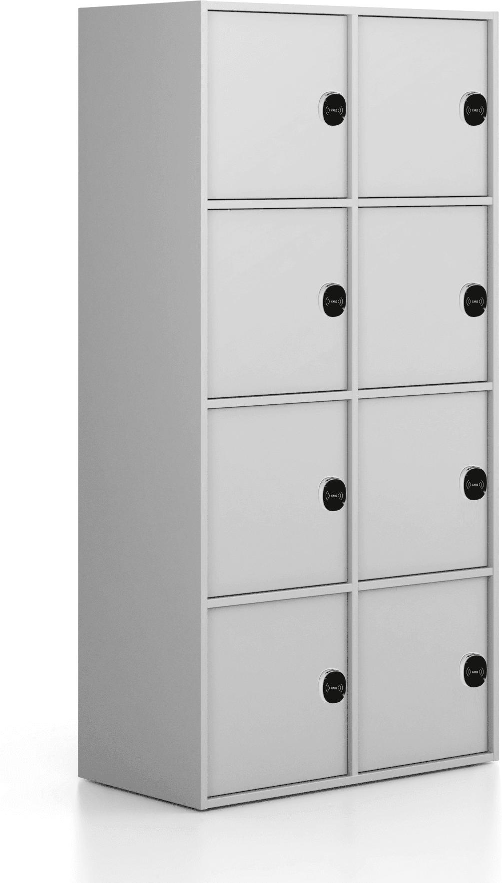 B2B Partner Kancelářská skříň FRAME, 8x dveře, 872 x 450 x 1735 mm, RFID zámek, šedá