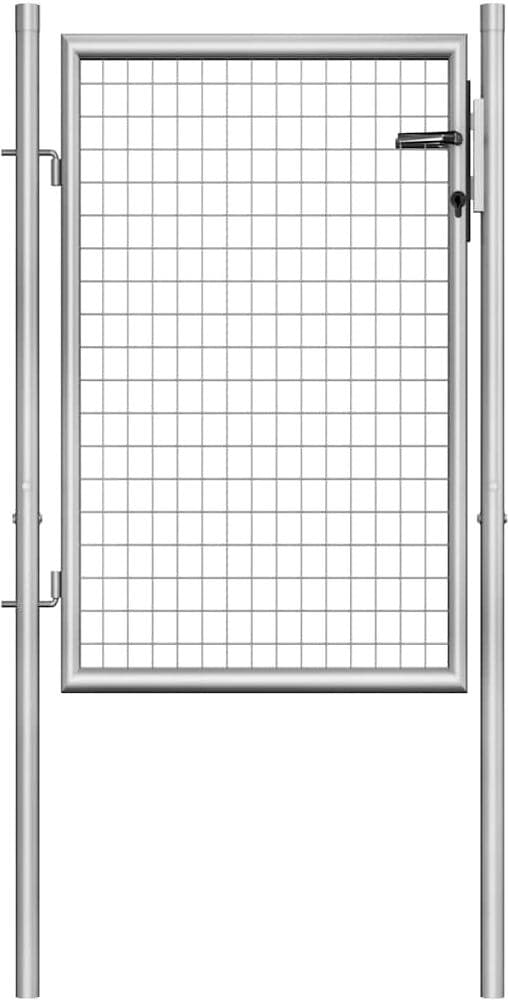vidaXL Portail de jardin en acier galvanisé 105x100 cm argenté