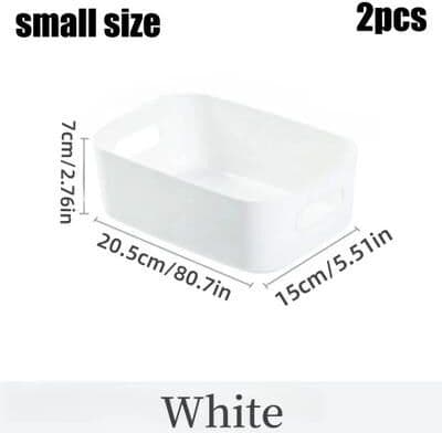Uplifted Finds Kitchen Storage Box Snack Storage Basket For Home Organization white Small 2 Pcs
