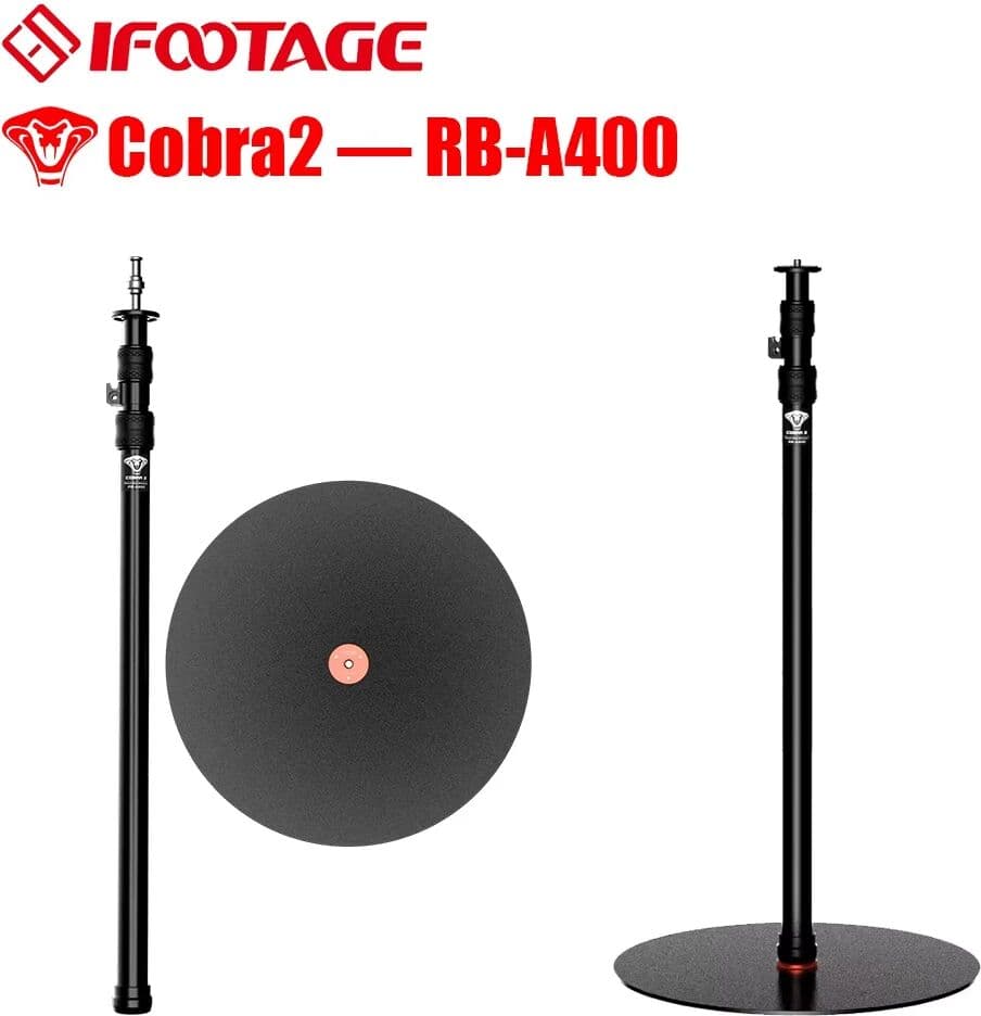 IFOOTAGE Cobra 2 RB-A400 Round Base Monopod, 79'' Camera Monopod Light Stand Photography, Studio Light Stand Monopod Tripod with