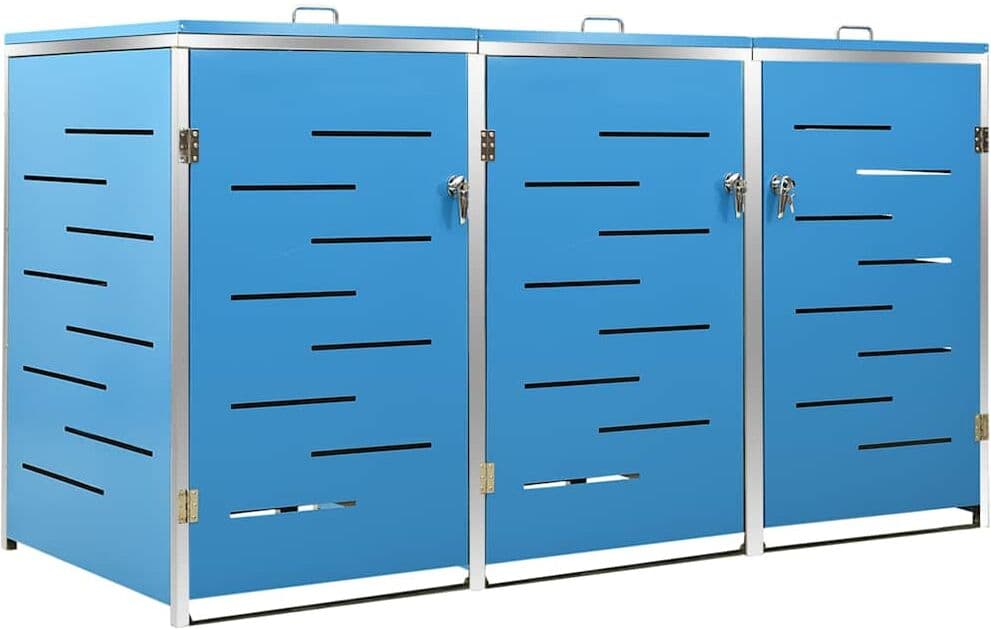vidaXL Abri pour trois poubelles 207x77,5x115 cm Inox