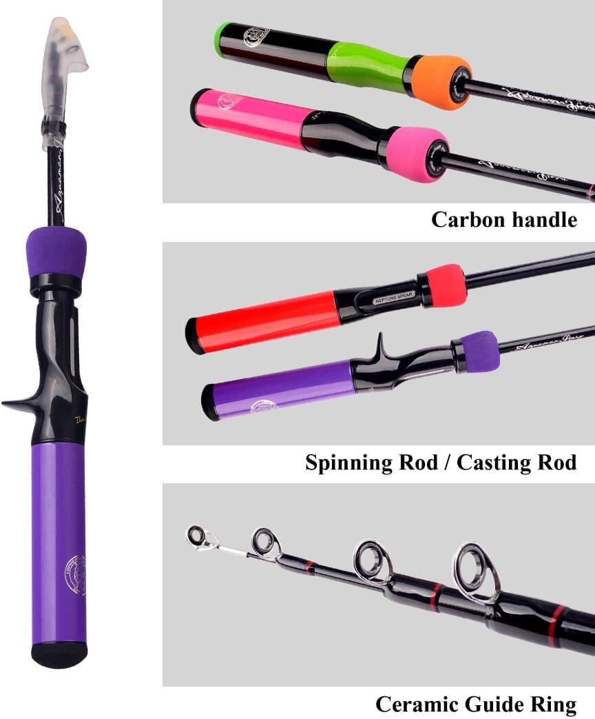NEPTUNE SPEAR Portable 1.2m 1.5m Children's Spinning Rod Ultralight Telescopic Casting Rod Kids Outdoor Travel Pole Fishing Tackle Accessories