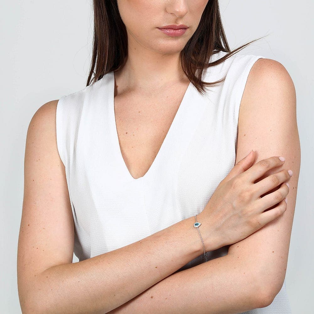 Bracelet Cleor En Argent 925/1000 Et Oxyde Femme