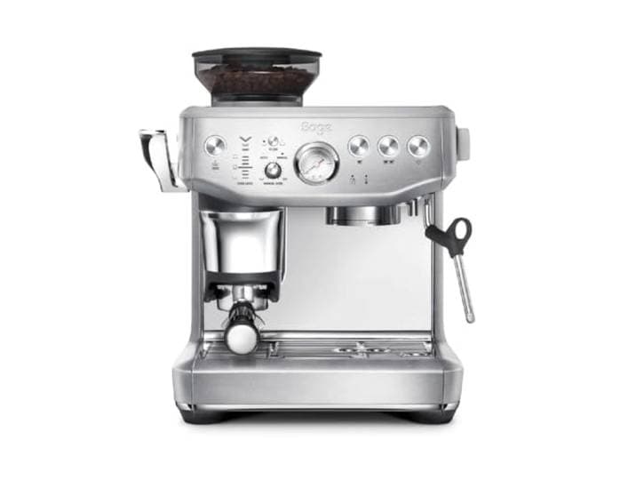 Sage The Barista Express Impress, Gebürsteter Edelstahl Kaffeemaschine mit manuellem Milchaufschäumer & integriertem Mahlwerk, Intelligente Dosierung, 25 Mahlgradeinstellungen