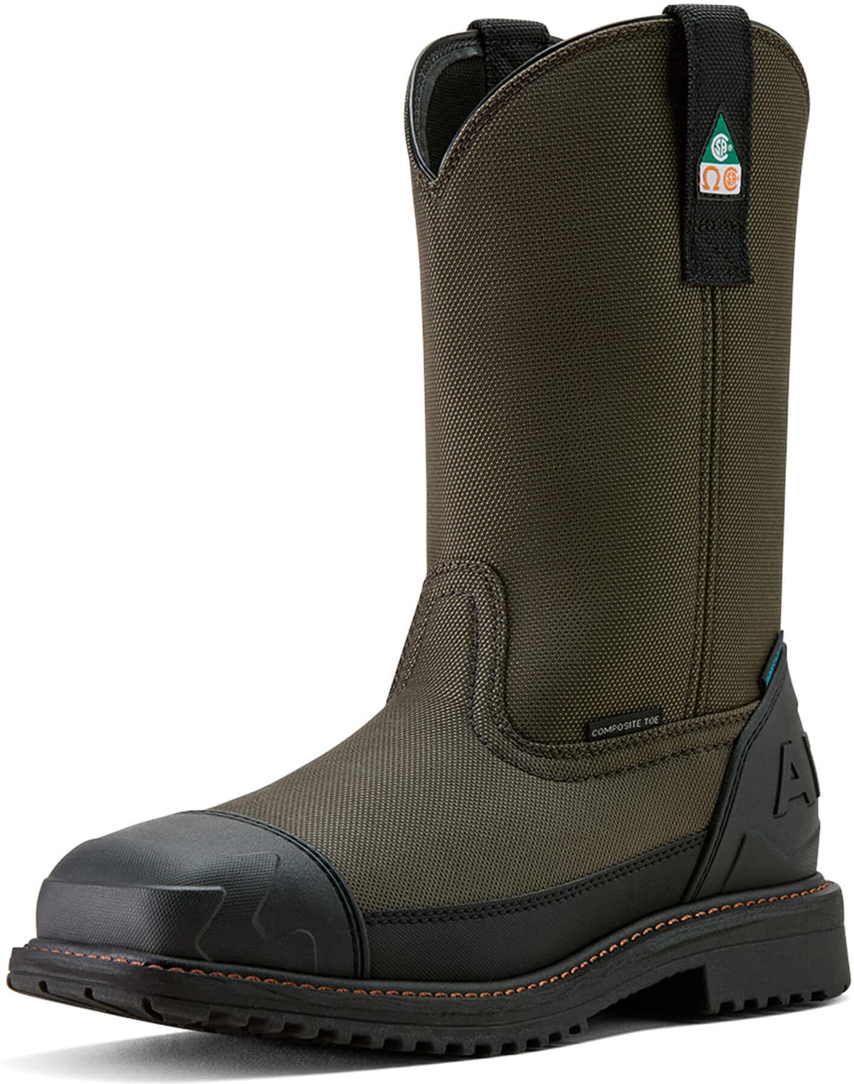 Men's RigTEK Wildcat Pull-On CSA Waterproof Wide Square Toe Composite Work Boots in Forged Iron, Size: 11 EE by Ariat