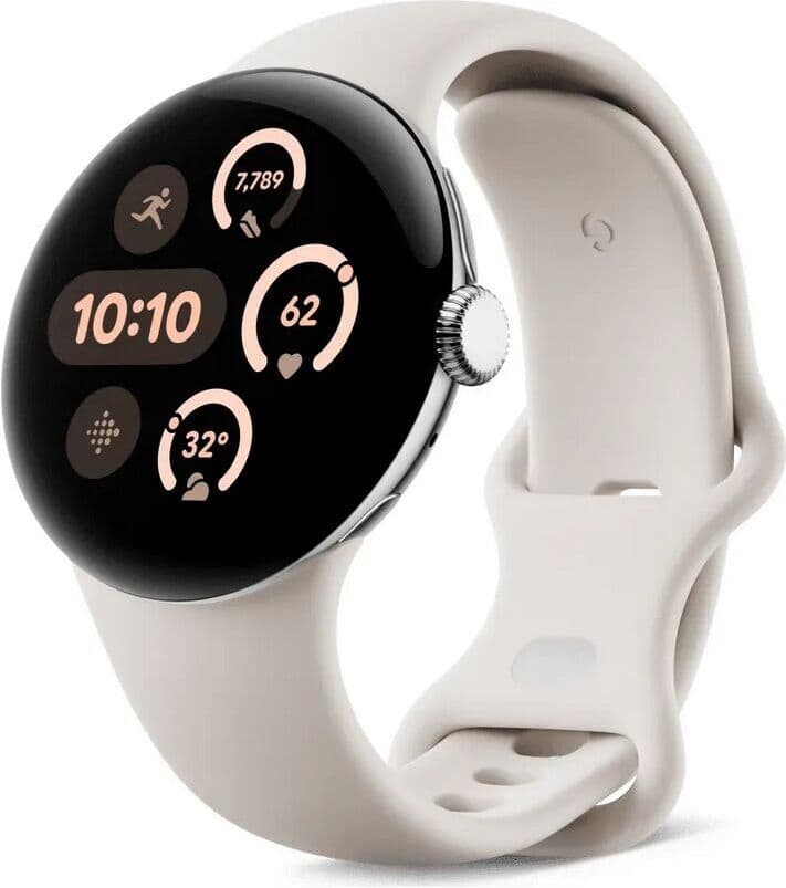 Google Pixel Watch 3 (2024)   45 mm   Wi-Fi   srebrny   Porcelain - Refurbished