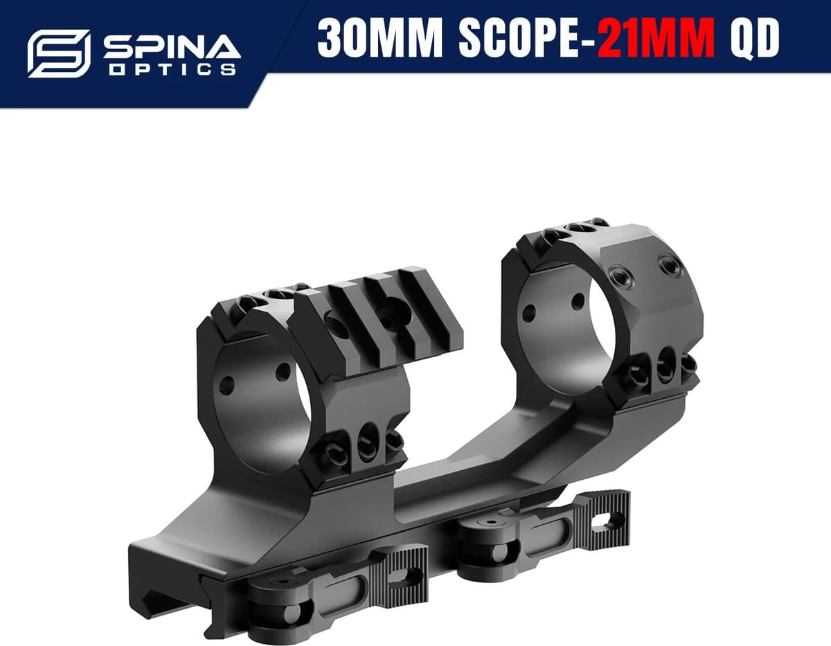 SPINA OPTICS 30mm Scope Quick-Detach Mount,38mm/1.5 inch Center Height,6screws Super Stable Fixation Tactical Mount