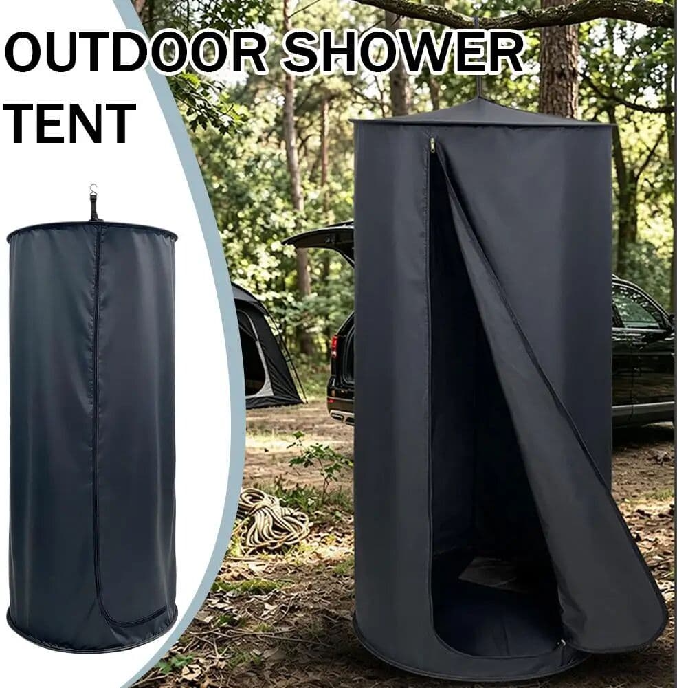 NONE Pop‑Up Outdoor Shower Privacy Tent 78×190cm Polyester Portable Changing Shelter, Foldable Camping Toilet Tent with Suction Cup