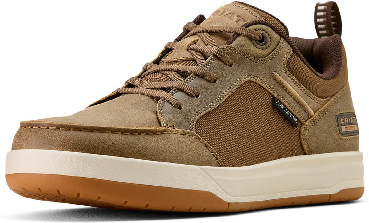 Men's Outmatch Composite Toe Work Shoe Safety Shoes in Brown Bomber, Size: 8.5 D / Medium by Ariat
