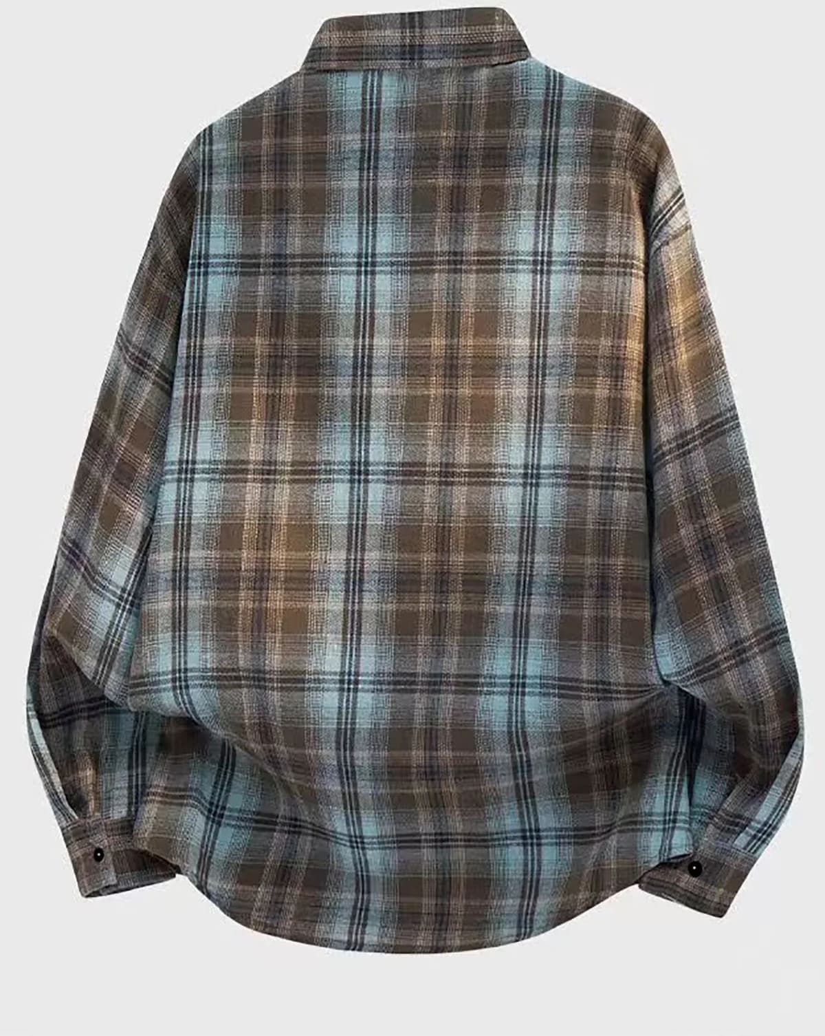 NONE Loose Fit Men's Long Sleeve Plaid Shirt Workwear Style Casual Shirt Button Placket Regular Length Summer Season Fashion