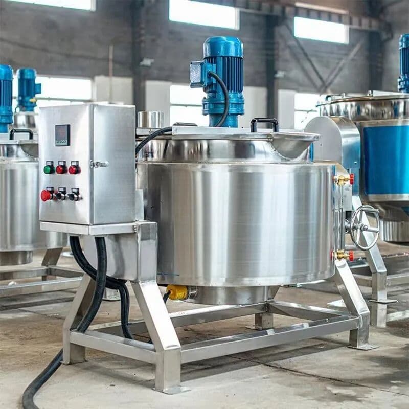 NONE Tilting Jacketed Kettle with Mixer Double Jacket Gas Electric Steam Heating Fast Heating for Sauce Food Processing Custom