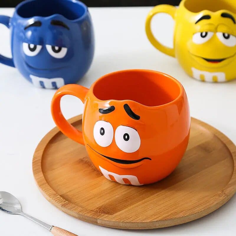 NONE Hot Chocolate M Beans Ceramics 680ml Mark Water Cup High-Capacity Family Set Table Supplies Funny Facial Expression Cup Gift