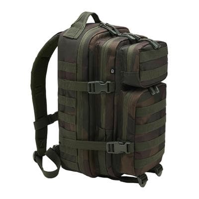 Rucksack BRANDIT "Brandit Herren Medium US Cooper Backpack", Gr. onesize, grün (schwarz woodland), Polyester, Rucksäcke Rucksack