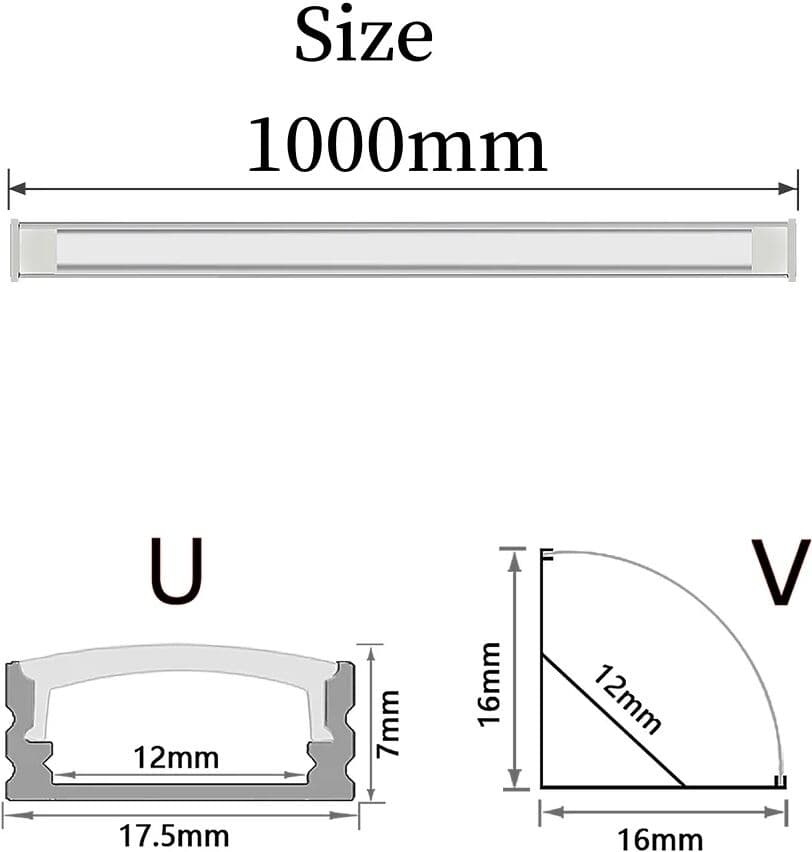 HOSDALY 10-30pcs/lot 1M U/V Shape Corner Aluminium Profile Channel Holder for LED Strip Light Bar Under Cabinet Lamp Kitchen Closet