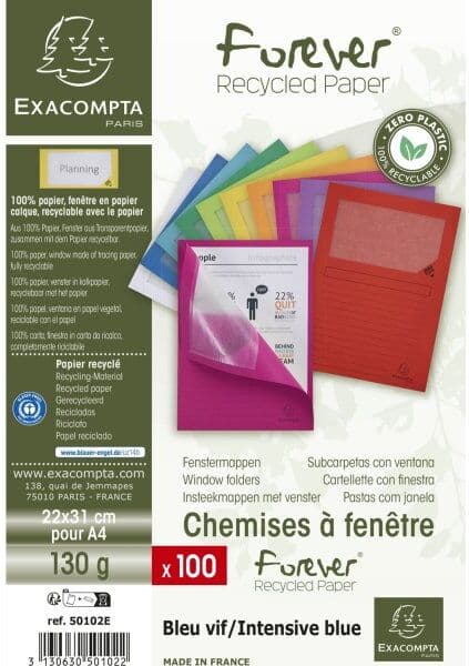 Exacompta Forever Vinduesomslag, 100 Stk., Blå