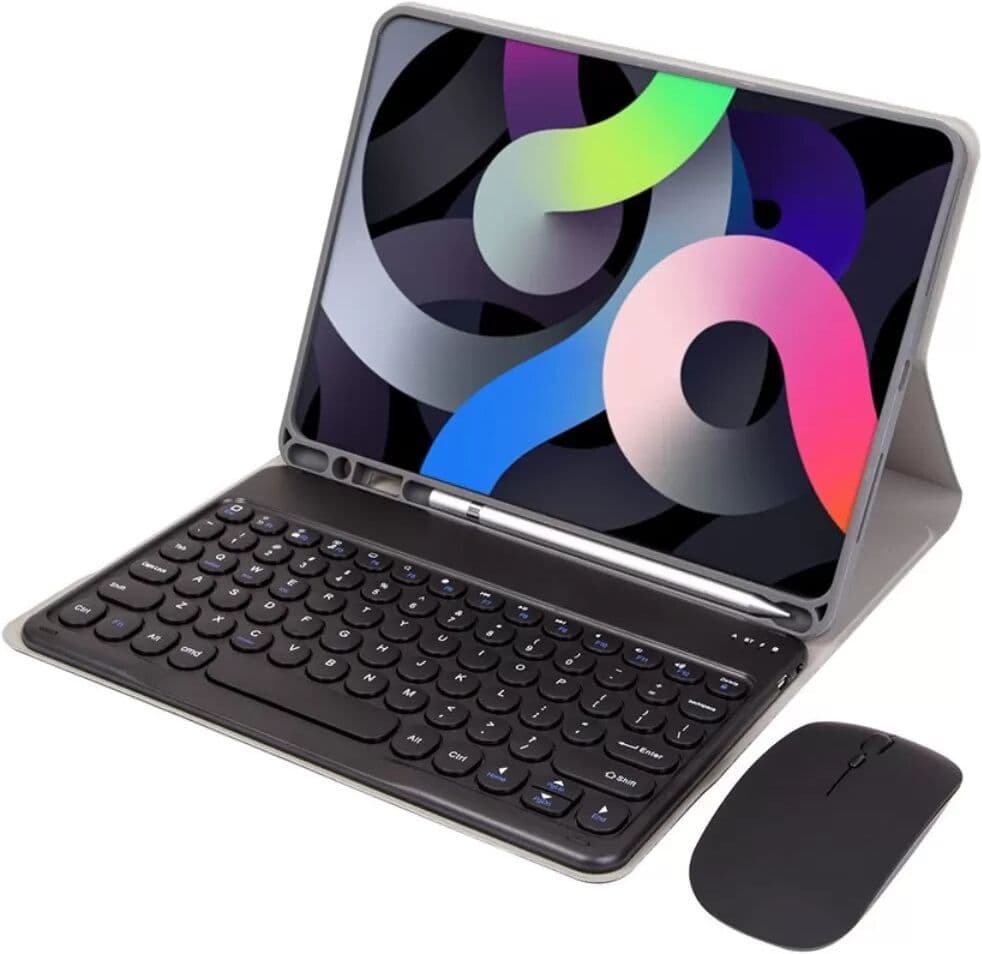 INF Bluetooth-Tastaturhülle - Mitternachtsschwarz + Bluetooth-Maus - Kompatibel mit Samsung Galaxy Tab A9 8.7 Zoll (mit