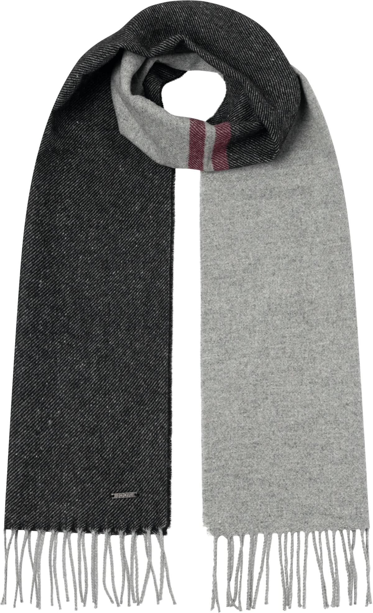 Joop! Schal JOOP "Isidro", Herren, schwarz-weiß (schwarz), Strick, Wollmischung, unifarben, Modetücher Schal, mit Fransen an den Enden, mit Wollanteil
