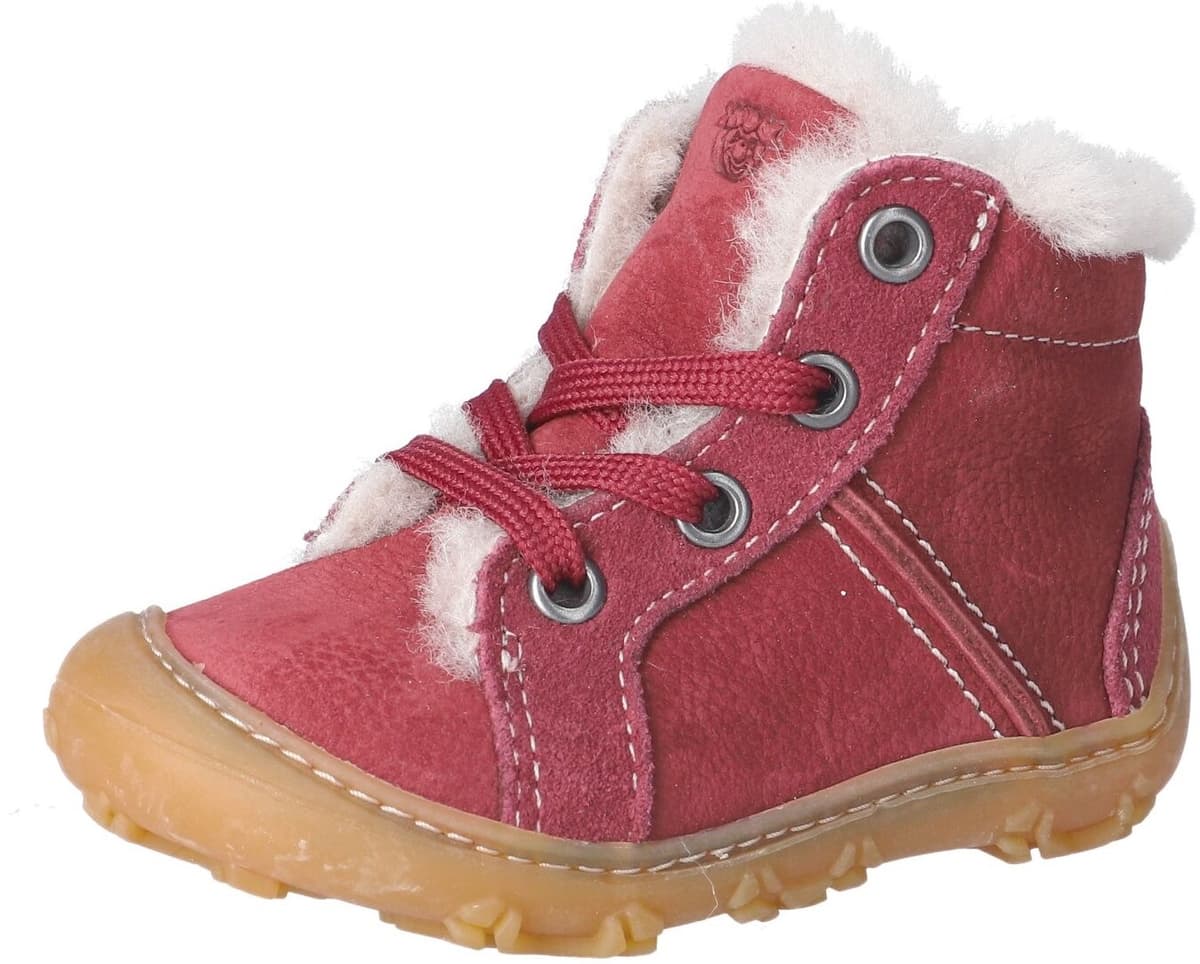 Winterstiefel PEPINO BY RICOSTA "Elia WMS: weit", Jungen, Gr. 26, Lammfell, rot, Leder, Schuhe Winterstiefel, Lauflernschuh mit Warmfutter, Größenschablone zum Download