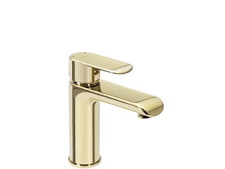 Rea wastafelkraan BLOOM GOLD LOW kraan badkamer badkamerkraan van messing kraan voor wastafel badkamermengkraan wastafel eengreeps (goud)