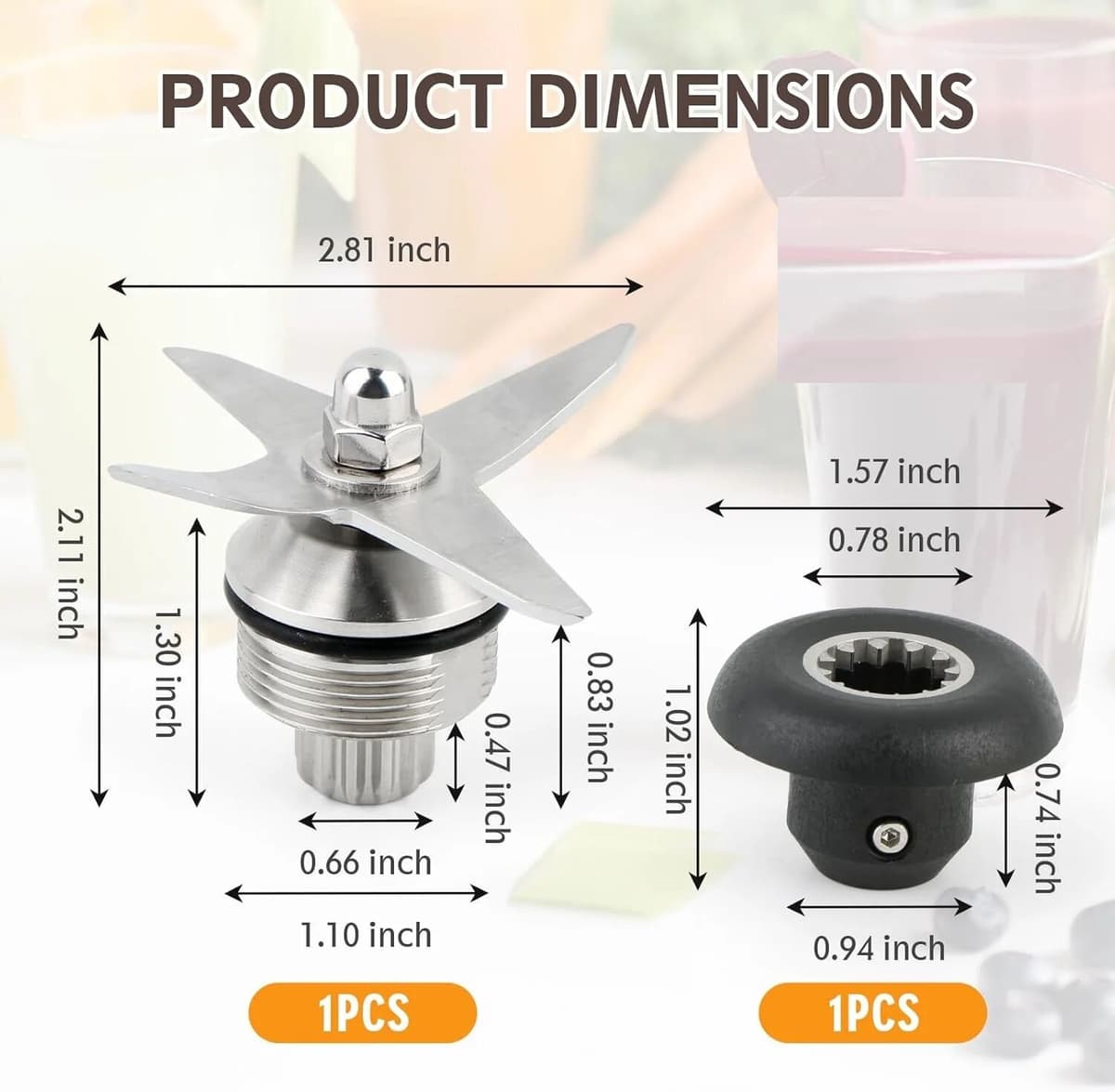 NONE Wet Blade Replacement Kit for Vitamix Blender 500 5200 6300 VM0103, with Wrench Drive Socket, Fits 64oz 32oz Container Parts