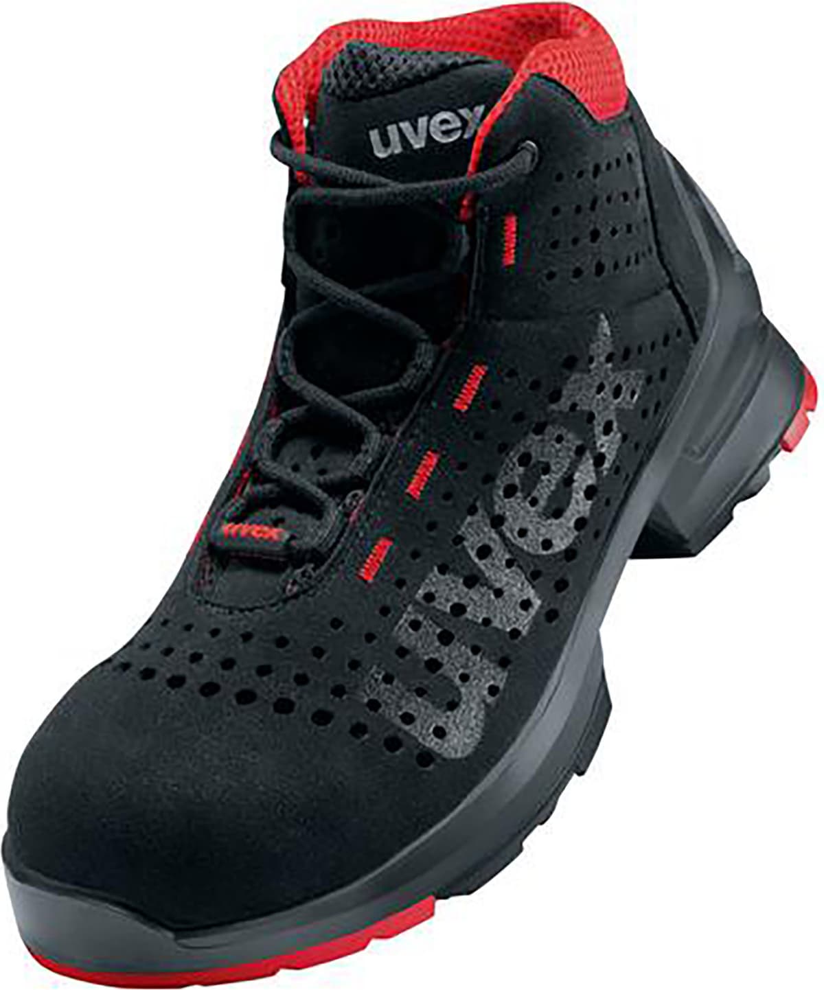Uvex 8547 Veiligheidsschoenen voor volwassenen, Unisex, Zwart Grijs Rood, S1