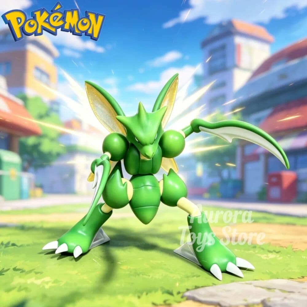 Bandai Anime Pokemen Figure Scyther Action Figures Pvc Statue Desktop Ornamen Collection Model Toys Gifts 11cm