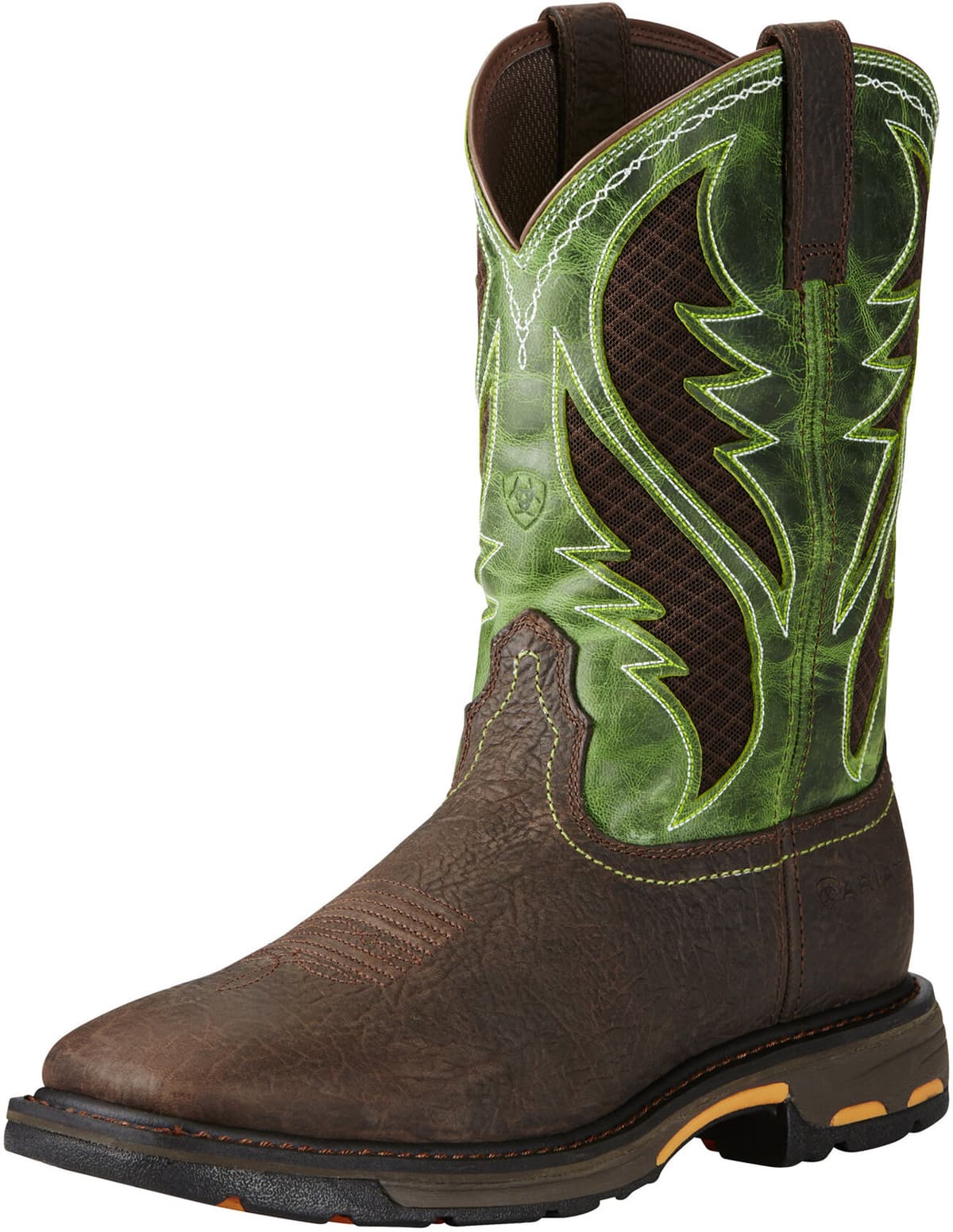 Men's WorkHog Wide Square Toe VentTEK Work Boots in Bruin Brown, Size: 7.5 D / Medium by Ariat
