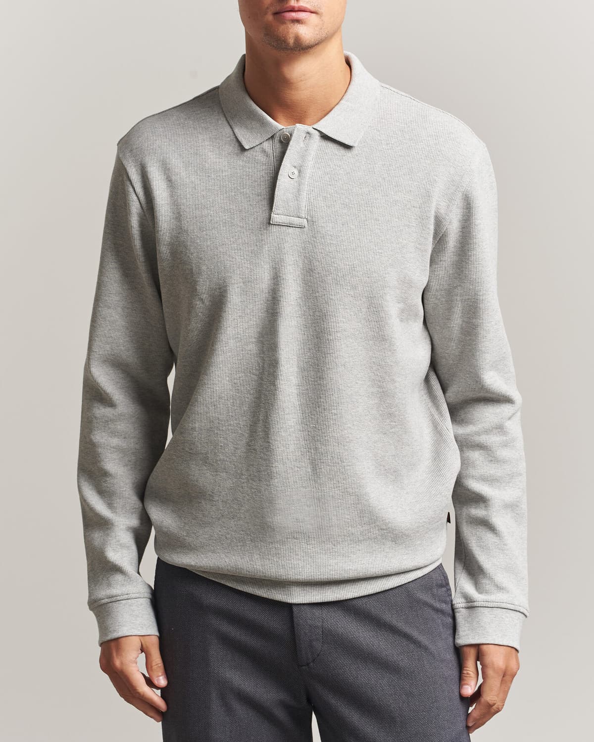 Boss ORANGE Petempesto Polo Sweater Open Grey