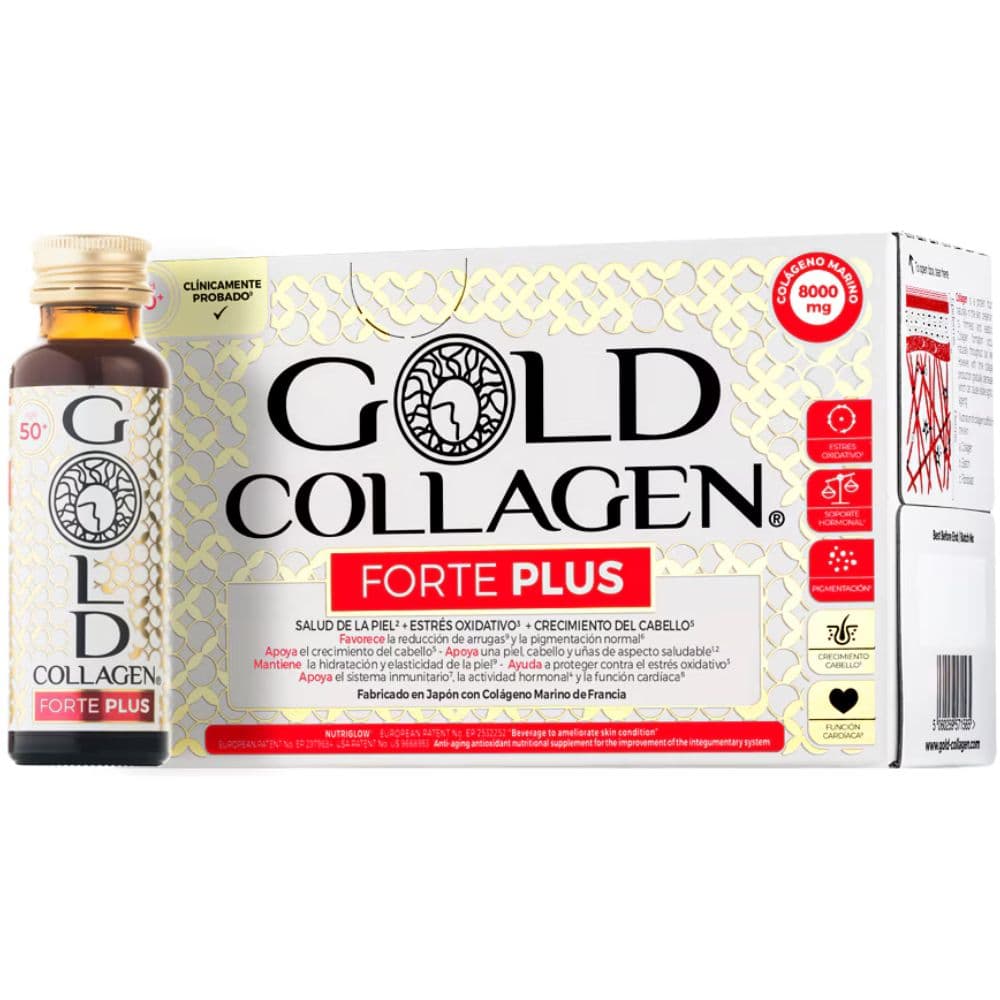 Gold Collagen Forte Plus Complemento alimenticio Apoyo hormonal 10x50mL