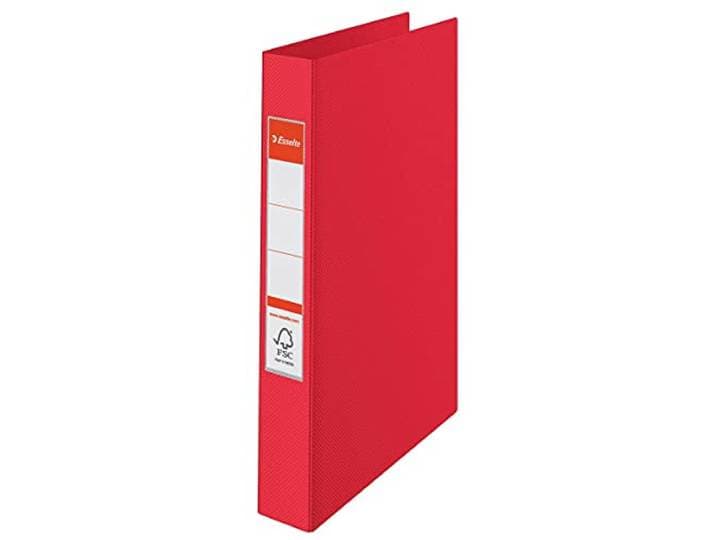 Esselte 2-ringband, PP, houdt tot 190 vellen, Vivida-serie, 42 mm rug, 14451 - A4, rood