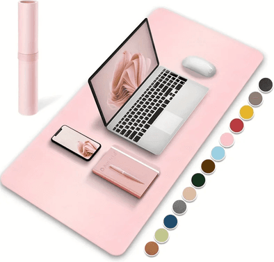 Discount Dollar Deals Office Desk Protector Mat PU Leather Waterproof Mouse Pad blue
