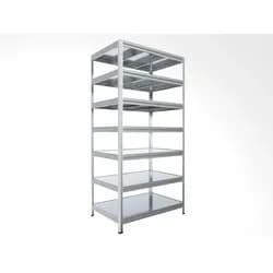 Steckregal Biedrax 60 x 90 x 270 cm, Verzinkt, 7 Stahlböden, Fachlast 150 kg pro Fachboden