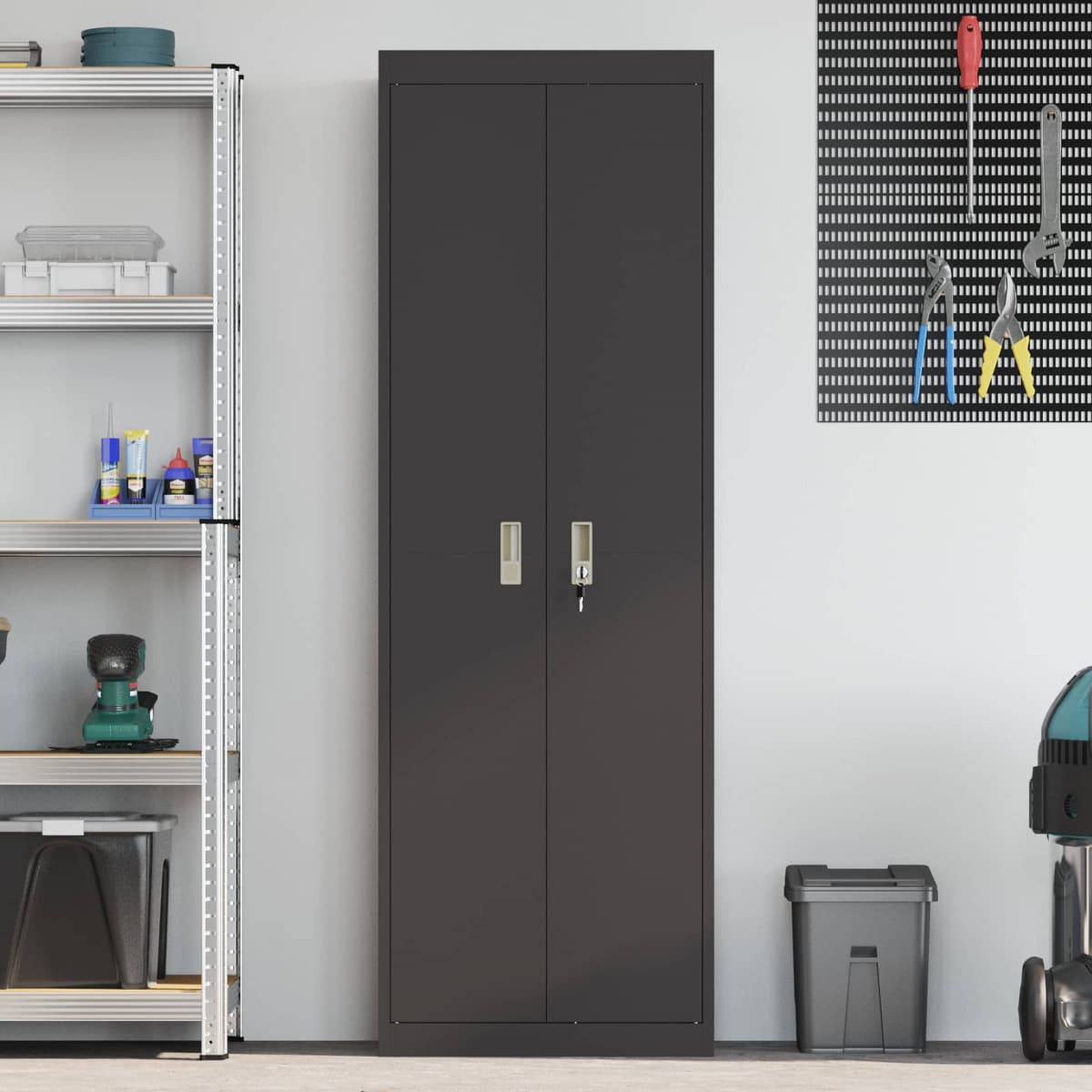 vidaXL Armoire de rangement Noir 60 x 40 x 180 cm Acier