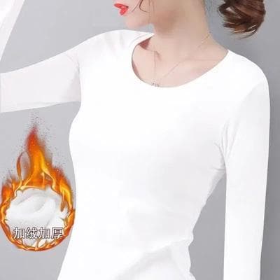 Uplift Picks Womens Thermal Turtleneck Long Sleeve Base Layer Shirt Winter Warm Top white O Neck l