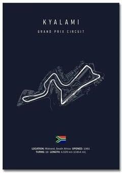 Uplift Essentials F1 Track Circuit Wall Art Minimalist Motorsport Canvas Painting For Home Decor And Race Fans kyalami 8 X 12 In