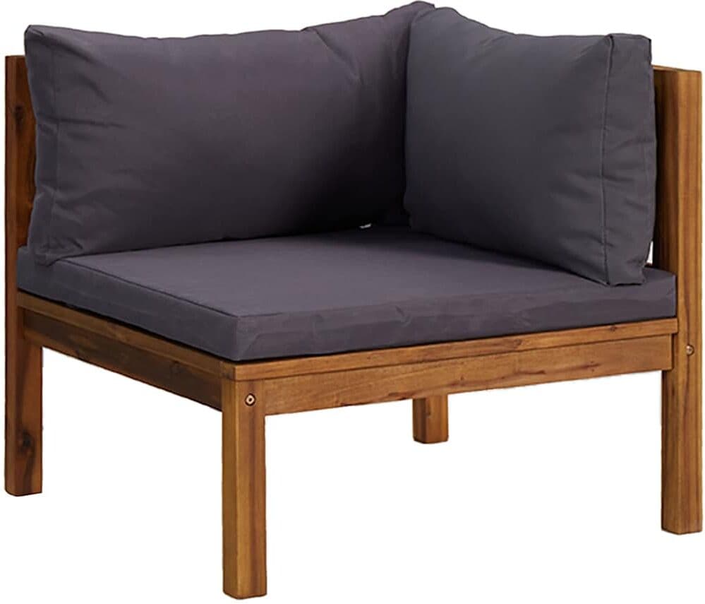 vidaXL Salon de jardin 6 pcs avec coussin Bois d'acacia solide