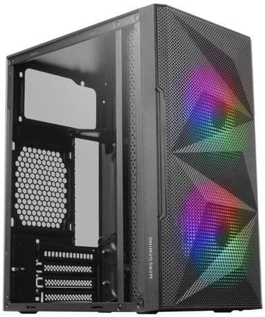 MARS-GAMING Caja de Vidrio Templado Micro-ATX MCME (Negra) - MARS GAMING