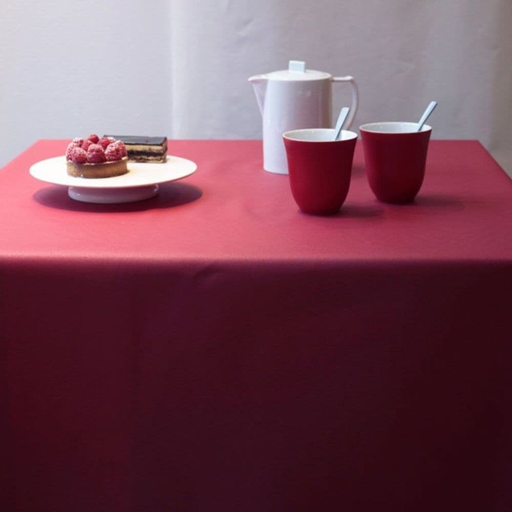 Fleur de Soleil Nappe en coton enduit rouge rectangle 160 x 240 cm Rouge 240x0x160cm