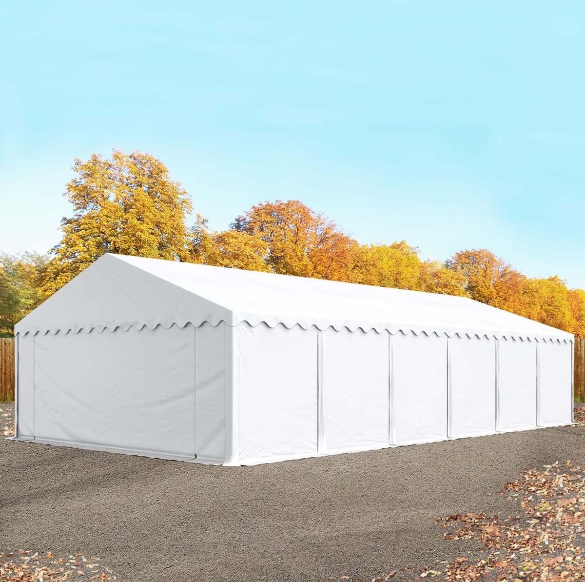 TOOLPORT Ipari sátor, 6x12m, PVC ponyva, fehér - (6177)